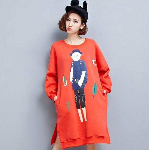 胖MM搭配大码卡通加绒卫衣：轻松显高显瘦（图）