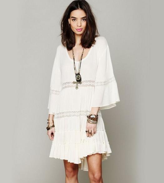 高跟凉鞋搭配收腰大摆长裙：时尚性感女神范儿