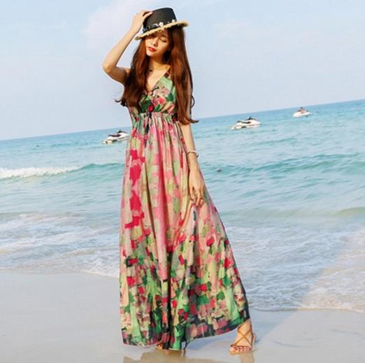 高跟凉鞋搭配收腰大摆长裙：时尚性感女神范儿