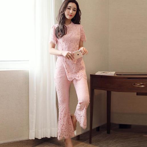 露肩雪纺上衣阔腿裤套装搭配：优雅大气有格调