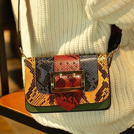 让青春有范儿时尚真皮蛇纹小方包搭配推荐(图) 让青春有范儿时尚真皮蛇纹小方包搭配推荐(图)