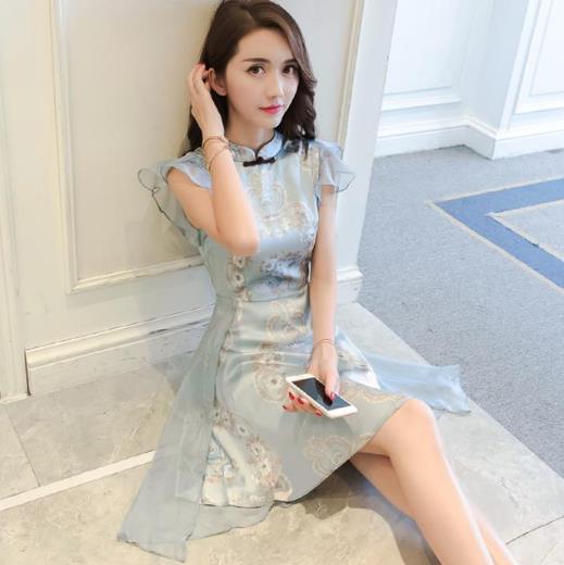 旗袍a字连衣裙2017：女装新款旗袍连衣裙推荐