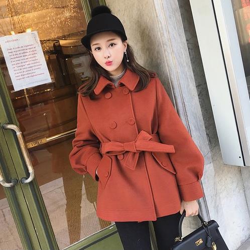 灯笼袖收腰毛呢外套：6款外套演绎青春学院范儿（图）