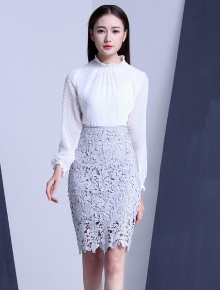 秋款高腰格子毛呢包裙怎么搭配：淑女范儿十足（图）