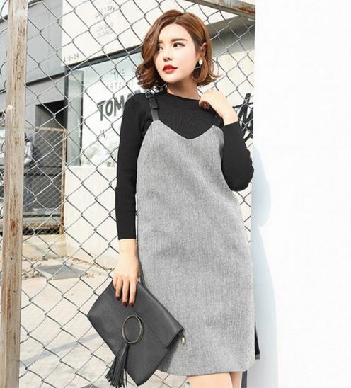 套装也能美出仪态万方：新款开衩背带裙两件套分享