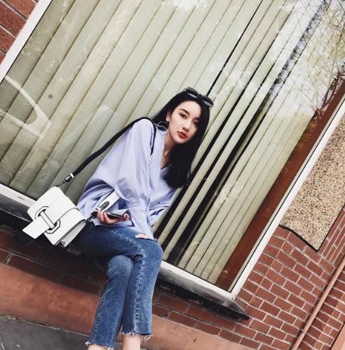 小脚裤搭配刺绣长袖衬衫：6款衬衫搭出完美身材