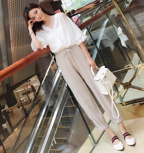 今年特别流行阔腿裤两件套搭配：轻松显瘦显高（图）