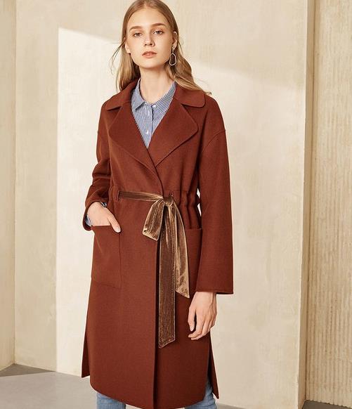 阔腿裤搭配中长羊毛双面呢大衣：洒脱帅气范（图）