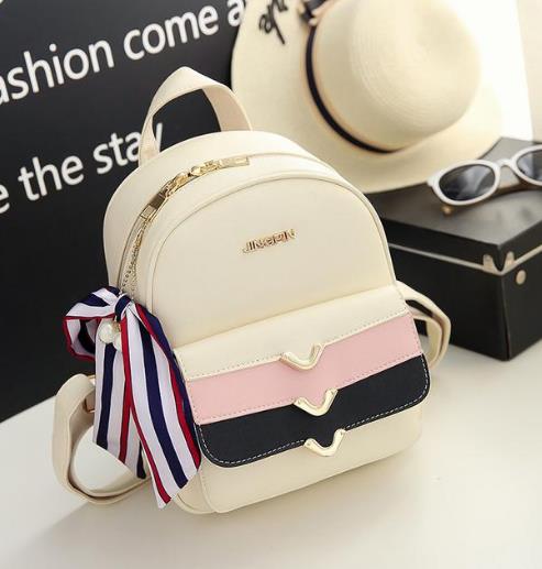 潮人必备：简约经典小清新撞色可爱迷你双肩包（图）