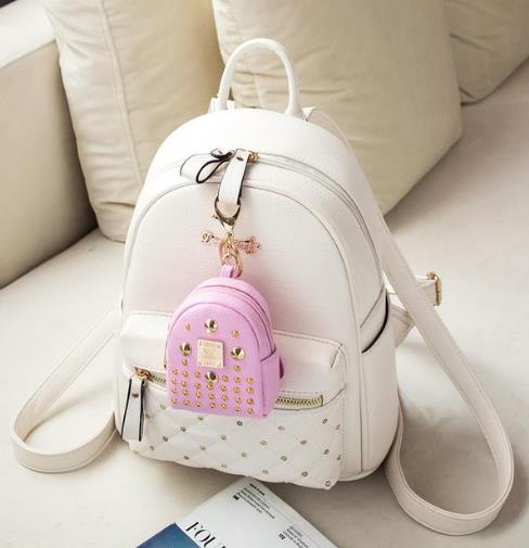 潮人必备：简约经典小清新撞色可爱迷你双肩包（图）