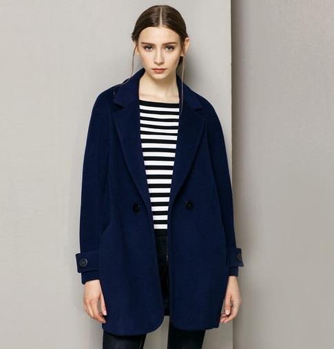 茧型双排扣呢大衣搭配针织裙：潮范儿十足（图）