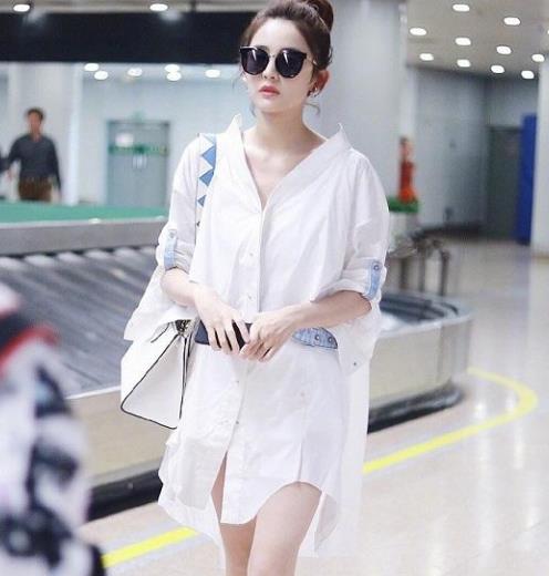 娜扎同款拼接牛仔衬衫裙：6款衬衫裙打造女神范（图）