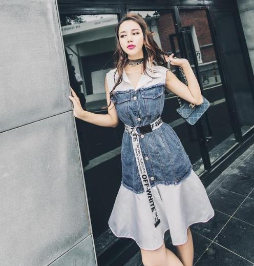 娜扎同款拼接牛仔衬衫裙:6款衬衫裙打造女神范(图) 娜扎同款拼接牛仔衬衫裙:6款衬衫裙打造女神范(图)