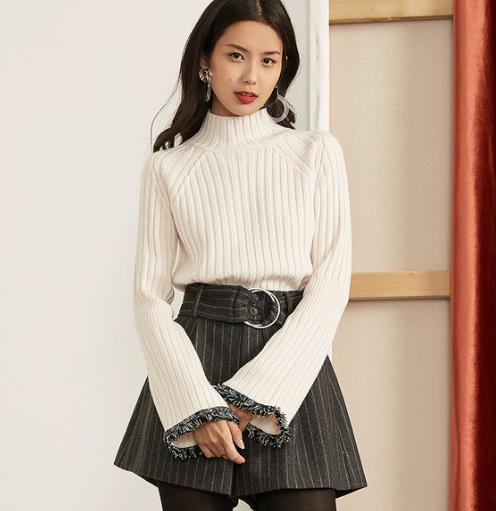 秋冬必备打底针织衫 ：木耳边纯色针织衫推荐（图）