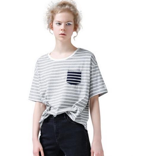 条纹t恤的搭配：随性的街头风（图）