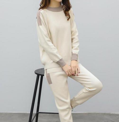 时尚针织套装单穿打底都很美：撞色短裙套装搭配