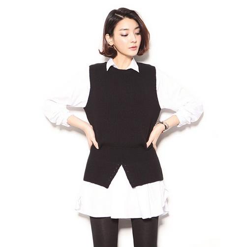 条纹毛衣搭配立领针织马甲：显高显瘦马甲推荐（图）