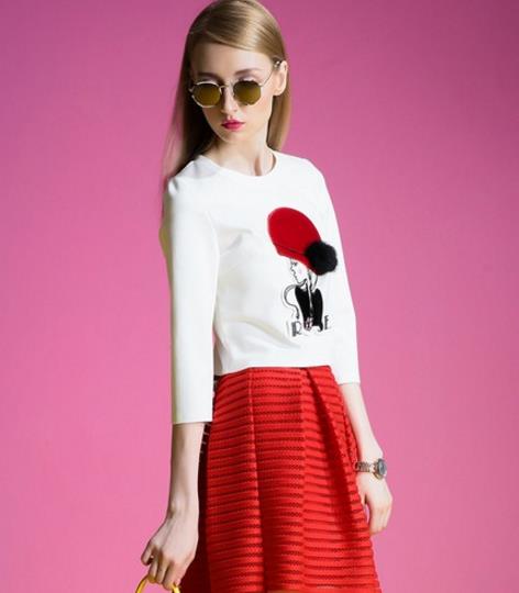 秋日套裙新视野 ：复古印花修身套裙搭配分享（图）