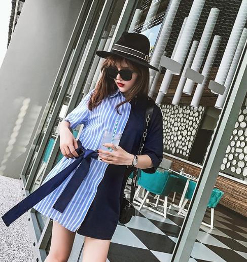 如今的衬衫裙真洋气：西装领系带衬衫裙搭配（图）