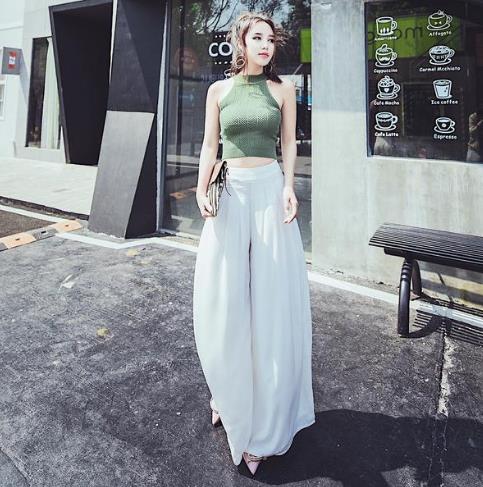 学高圆圆遮肉准则：优雅阔腿裤拯救不完美腿型（图）