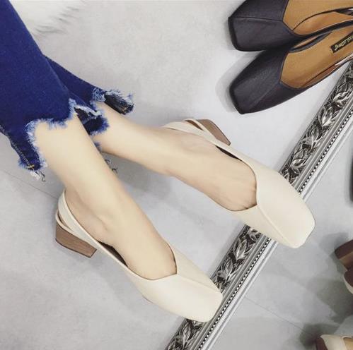 2017秋季新款浅口方头复古中跟鞋：个性十足（图）