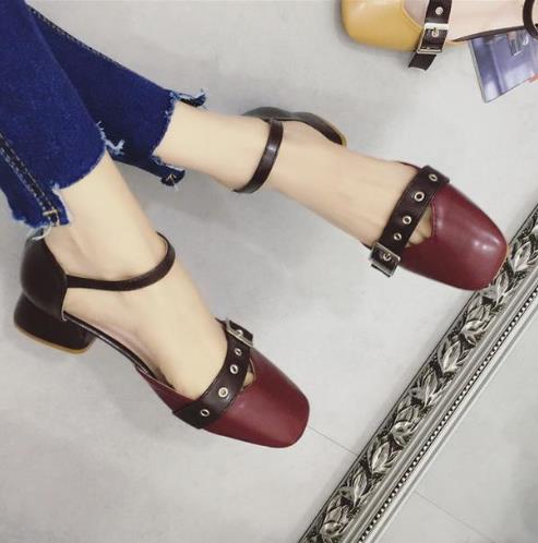 2017秋季新款浅口方头复古中跟鞋：个性十足（图）