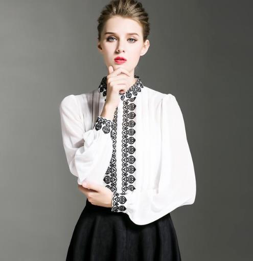 2017蕾丝花边衬衫搭配：6款衬衫穿出知性名媛范