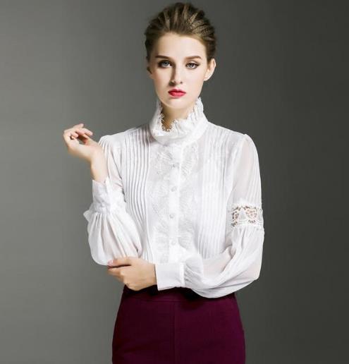 2017蕾丝花边衬衫搭配：6款衬衫穿出知性名媛范
