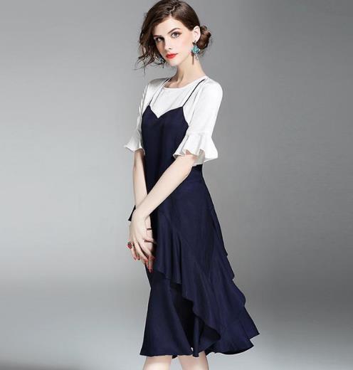 胖MM穿新款宽松印花裙遮肉又显瘦：洋气显气质