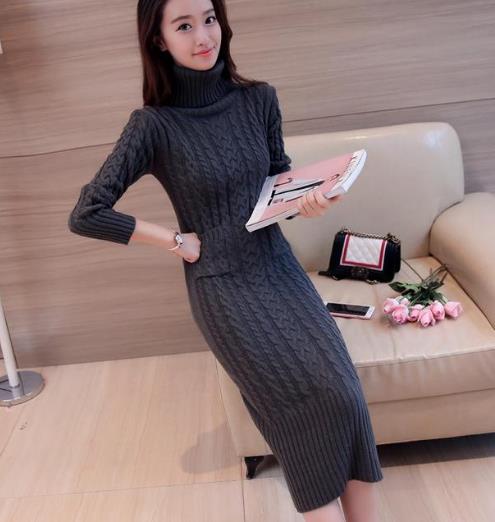 时尚感超强的毛衣裙：遮肉显瘦高领毛衣裙推荐（图）