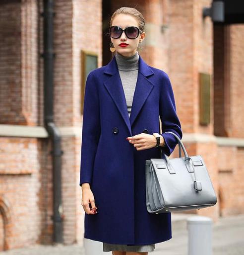 2017秋冬新款双面呢羊绒大衣搭配：显高显瘦（图）