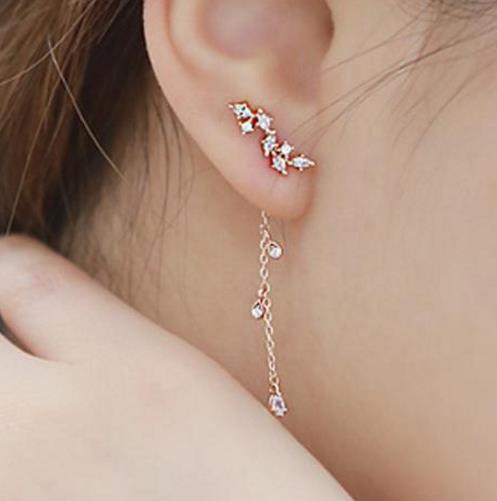 宋慧乔同款镶锆石型纯银耳环：时尚百搭（图）