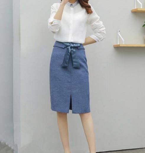 优雅出门就靠女人味爆表的长袖雪纺套装裙（图）