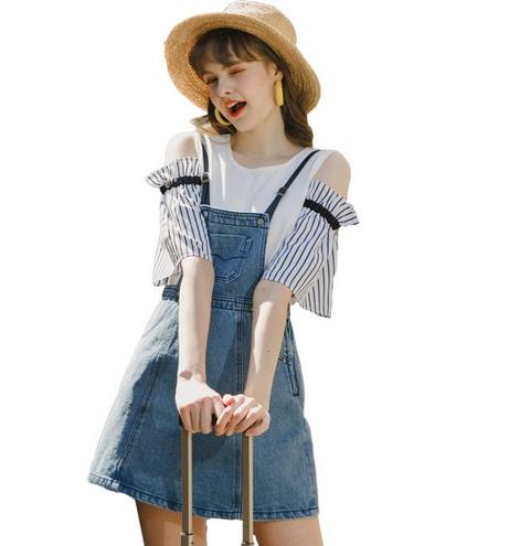 抽绳牛仔A字裙搭配T恤:打造夏日时尚小清新 抽绳牛仔A字裙搭配T恤:打造夏日时尚小清新