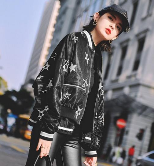 	
妩媚中带着干练的大码防风宽松棒球服推荐（图）
