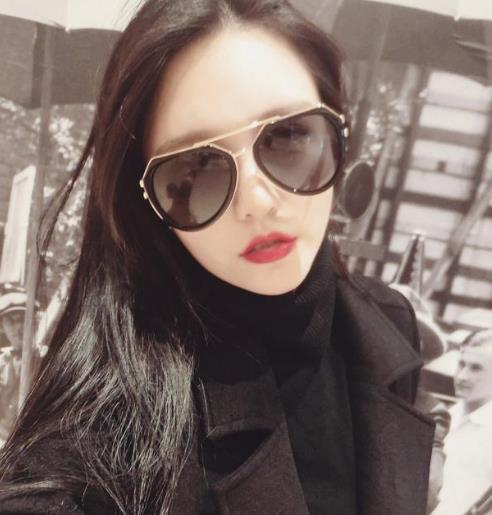 2017明星款粉色圆脸太阳镜：打造淑女气质
