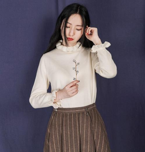 秋冬必备针织衫：木耳边针织衫演绎淑女情怀（图）