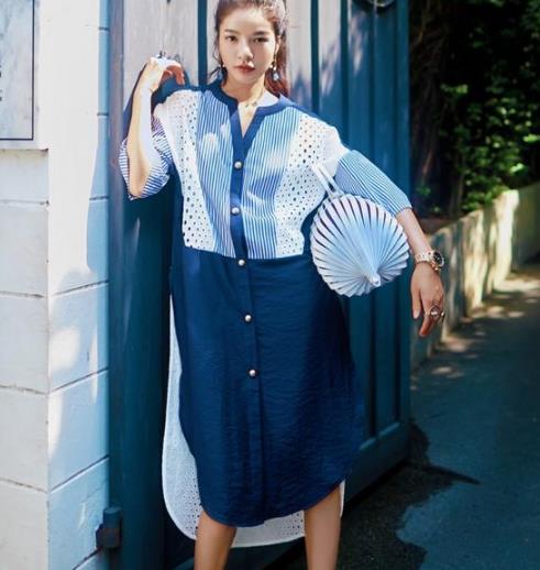 杨幂同款蕾丝拼接开叉衬衫裙搭配:修身显瘦(图) 杨幂同款蕾丝拼接开叉衬衫裙搭配:修身显瘦(图)