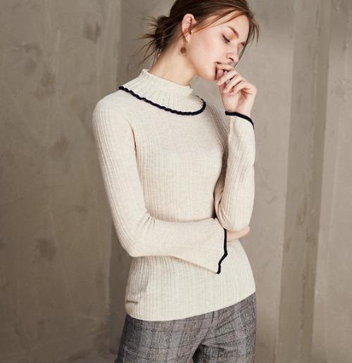 秋冬必备针织衫：灯笼袖套头针织衫搭配推荐（图）