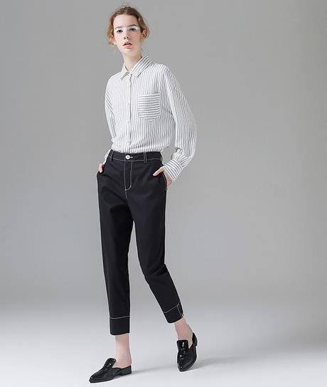 纯棉九分直筒裤搭配雪纺衬衫:显瘦百搭直筒裤分享 纯棉九分直筒裤搭配雪纺衬衫:显瘦百搭直筒裤分享