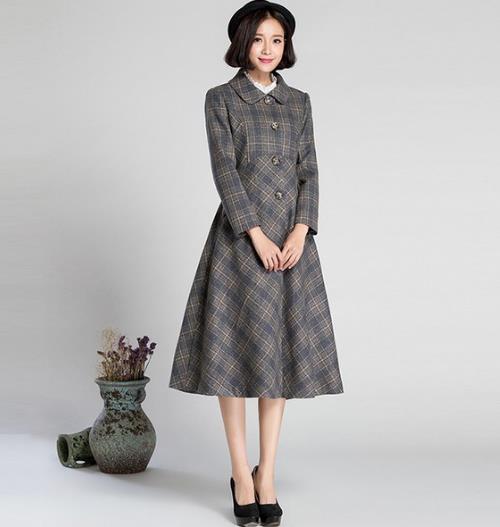 秋冬有这几款大翻领系带直筒羊毛大衣保暖又时髦