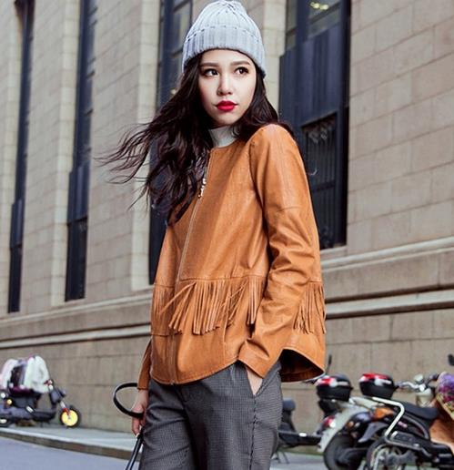 秋冬必不可少的外套：时尚蝙蝠袖皮质短外套（图）