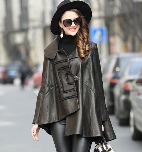 秋冬必不可少的外套：时尚蝙蝠袖皮质短外套（图）