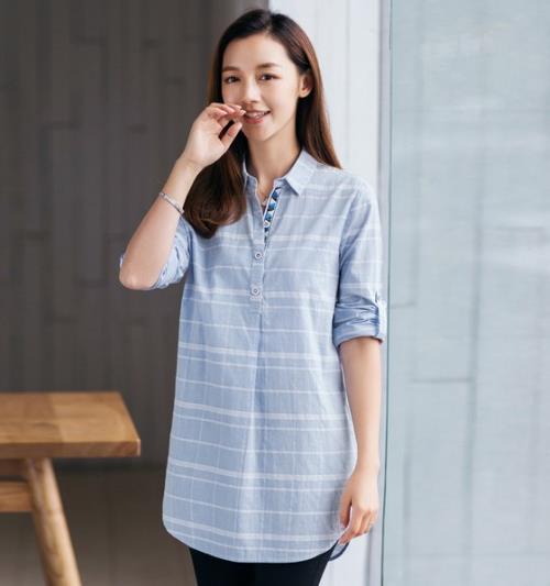 万能单品精致的格子衫：时尚圆领蝴蝶结衬衫（图）