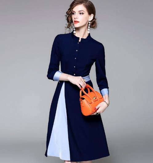 秋款底气十足的中长款收腰连衣裙搭配分享（图）