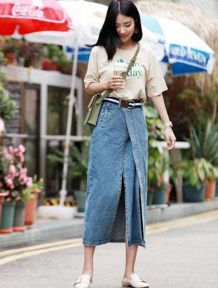 格子衬衫绑带收腰牛仔裙两件套:清纯甜美范(图) 格子衬衫绑带收腰牛仔裙两件套:清纯甜美范(图)