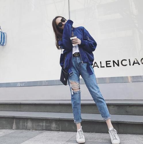 潮范个性破洞牛仔裤：显瘦牛仔裤演绎主流时尚（图）