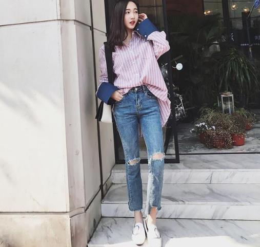 潮范个性破洞牛仔裤：显瘦牛仔裤演绎主流时尚（图）