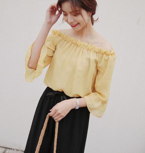 秋季必备蝴蝶喇叭袖棉麻上衣：百搭显瘦又有范（图）