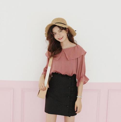 秋季必备蝴蝶喇叭袖棉麻上衣：百搭显瘦又有范（图）